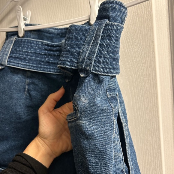 Sezane Rome Blue Jean Shorts with Belt - Picture 8 of 13